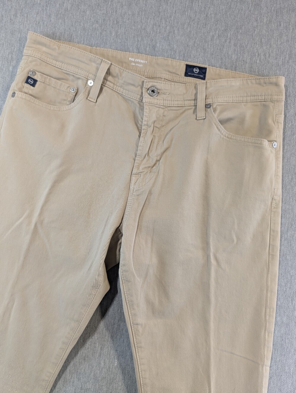 AG Adriano Goldschmied The Everett Jeans Men's 33 X 32 Slim Straight Beige